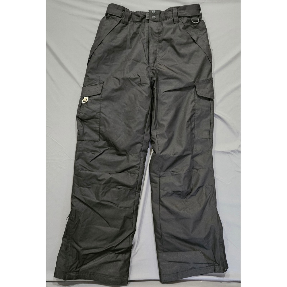 Swiss Tech Snow Pants Mens Medium 32-34 Black cargo Insulated Cargo Ski